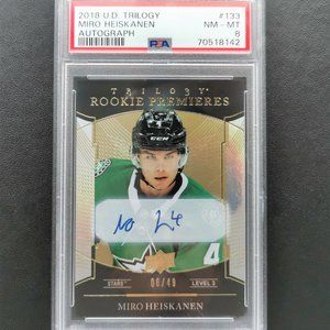 Rare Miro Heiskanen PSA 8 - Rookie Premieres - Level 3 Auto 6/49